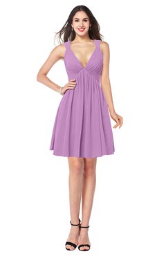 ColsBM Mara Orchid Sexy A-line V-neck Sleeveless Chiffon Plus Size Bridesmaid Dresses