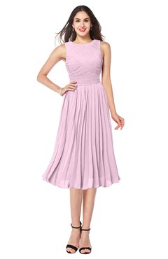 ColsBM Wynter Fairy Tale Traditional A-line Jewel Sleeveless Tea Length Pleated Plus Size Bridesmaid Dresses