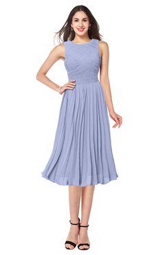 ColsBM Wynter Lavender Traditional A-line Jewel Sleeveless Tea Length Pleated Plus Size Bridesmaid Dresses