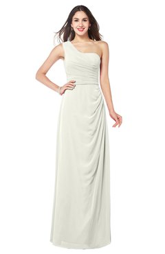 ColsBM Kimberly Ivory Vintage One Shoulder Sleeveless Half Backless Draped Plus Size Bridesmaid Dresses