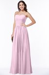 ColsBM Janelle Baby Pink Modern Zip up Chiffon Floor Length Pleated Plus Size Bridesmaid Dresses