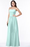 ColsBM Janelle Blue Glass Modern Zip up Chiffon Floor Length Pleated Plus Size Bridesmaid Dresses