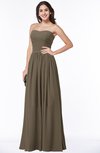 ColsBM Janelle Carafe Brown Modern Zip up Chiffon Floor Length Pleated Plus Size Bridesmaid Dresses