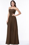 ColsBM Janelle Chocolate Brown Modern Zip up Chiffon Floor Length Pleated Plus Size Bridesmaid Dresses