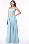ColsBM Janelle Ice Blue Modern Zip up Chiffon Floor Length Pleated Plus Size Bridesmaid Dresses