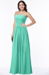 ColsBM Janelle Seafoam Green Modern Zip up Chiffon Floor Length Pleated Plus Size Bridesmaid Dresses