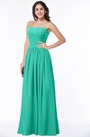 ColsBM Janelle Viridian Green Modern Zip up Chiffon Floor Length Pleated Plus Size Bridesmaid Dresses