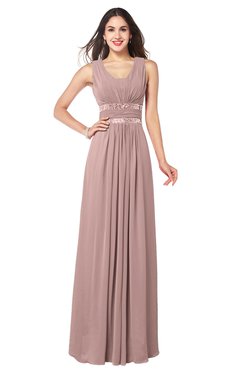 ColsBM Kelly Blush Pink Glamorous A-line Zip up Chiffon Sash Plus Size Bridesmaid Dresses