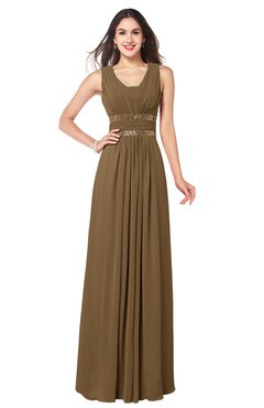 ColsBM Kelly Truffle Glamorous A-line Zip up Chiffon Sash Plus Size Bridesmaid Dresses