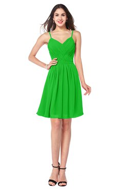 ColsBM Scarlet Classic Green Simple Spaghetti Sleeveless Half Backless Ribbon Plus Size Bridesmaid Dresses