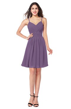ColsBM Scarlet Eggplant Simple Spaghetti Sleeveless Half Backless Ribbon Plus Size Bridesmaid Dresses