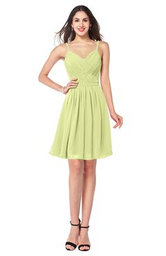 ColsBM Scarlet Lime Green Simple Spaghetti Sleeveless Half Backless Ribbon Plus Size Bridesmaid Dresses
