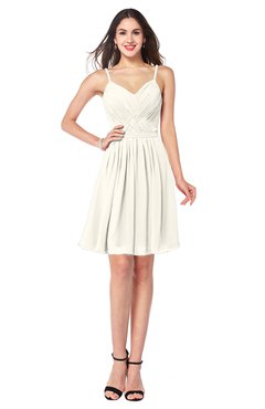 ColsBM Scarlet Whisper White Simple Spaghetti Sleeveless Half Backless Ribbon Plus Size Bridesmaid Dresses