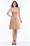 ColsBM Brynn Almost Apricot Simple A-line Jewel Half Backless Beaded Bridesmaid Dresses
