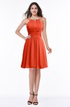 ColsBM Brynn Persimmon Simple A-line Jewel Half Backless Beaded Bridesmaid Dresses