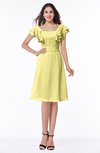 ColsBM Emely Daffodil Simple A-line Portrait Knee Length Ribbon Plus Size Bridesmaid Dresses