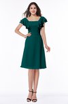 ColsBM Emely Shaded Spruce Simple A-line Portrait Knee Length Ribbon Plus Size Bridesmaid Dresses