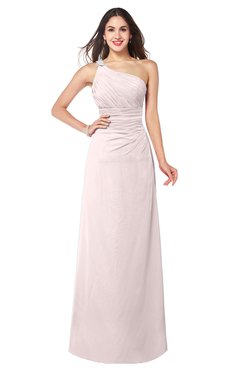 ColsBM Kamila Light Pink Traditional Asymmetric Neckline Sleeveless Half Backless Chiffon Floor Length Plus Size Bridesmaid Dresses