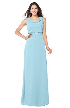 ColsBM Willow Aqua Classic A-line Jewel Sleeveless Zipper Draped Plus Size Bridesmaid Dresses