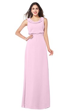 ColsBM Willow Baby Pink Classic A-line Jewel Sleeveless Zipper Draped Plus Size Bridesmaid Dresses