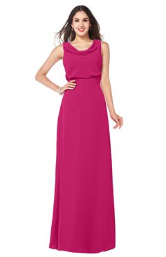 ColsBM Willow Beetroot Purple Classic A-line Jewel Sleeveless Zipper Draped Plus Size Bridesmaid Dresses