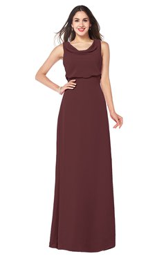 ColsBM Willow Burgundy Classic A-line Jewel Sleeveless Zipper Draped Plus Size Bridesmaid Dresses