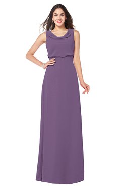 ColsBM Willow Chinese Violet Classic A-line Jewel Sleeveless Zipper Draped Plus Size Bridesmaid Dresses