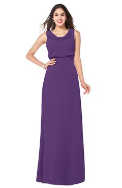 ColsBM Willow Dark Purple Classic A-line Jewel Sleeveless Zipper Draped Plus Size Bridesmaid Dresses