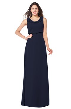 ColsBM Willow Dark Sapphire Classic A-line Jewel Sleeveless Zipper Draped Plus Size Bridesmaid Dresses