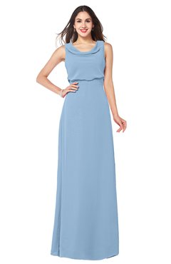 ColsBM Willow Dusty Blue Classic A-line Jewel Sleeveless Zipper Draped Plus Size Bridesmaid Dresses