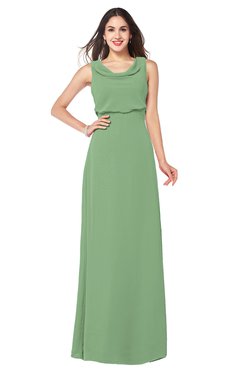 ColsBM Willow Fair Green Classic A-line Jewel Sleeveless Zipper Draped Plus Size Bridesmaid Dresses