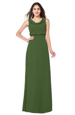 ColsBM Willow Garden Green Classic A-line Jewel Sleeveless Zipper Draped Plus Size Bridesmaid Dresses