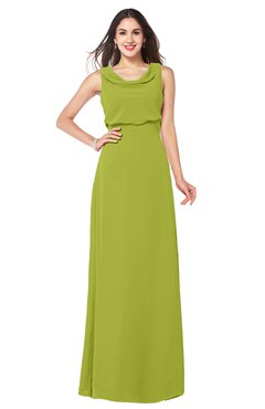 ColsBM Willow Green Oasis Classic A-line Jewel Sleeveless Zipper Draped Plus Size Bridesmaid Dresses