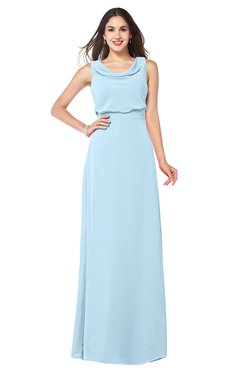 ColsBM Willow Ice Blue Classic A-line Jewel Sleeveless Zipper Draped Plus Size Bridesmaid Dresses