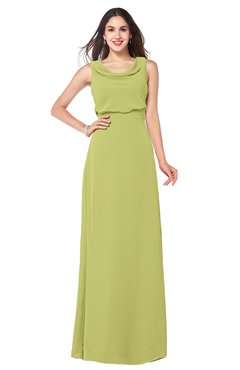 ColsBM Willow Linden Green Classic A-line Jewel Sleeveless Zipper Draped Plus Size Bridesmaid Dresses