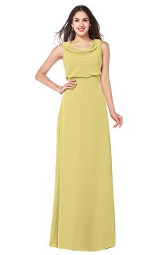 ColsBM Willow Misted Yellow Classic A-line Jewel Sleeveless Zipper Draped Plus Size Bridesmaid Dresses