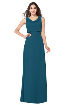 ColsBM Willow Moroccan Blue Classic A-line Jewel Sleeveless Zipper Draped Plus Size Bridesmaid Dresses