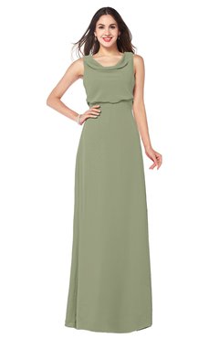 ColsBM Willow Moss Green Classic A-line Jewel Sleeveless Zipper Draped Plus Size Bridesmaid Dresses