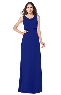 ColsBM Willow Nautical Blue Classic A-line Jewel Sleeveless Zipper Draped Plus Size Bridesmaid Dresses