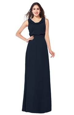 ColsBM Willow Navy Blue Classic A-line Jewel Sleeveless Zipper Draped Plus Size Bridesmaid Dresses