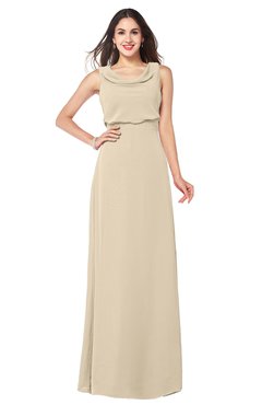 ColsBM Willow Novelle Peach Classic A-line Jewel Sleeveless Zipper Draped Plus Size Bridesmaid Dresses