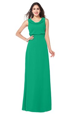 ColsBM Willow Pepper Green Classic A-line Jewel Sleeveless Zipper Draped Plus Size Bridesmaid Dresses