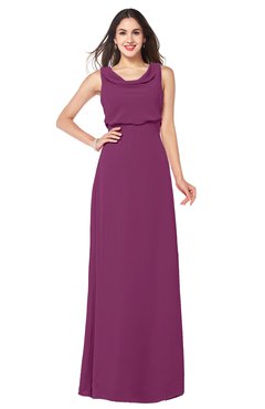 ColsBM Willow Raspberry Classic A-line Jewel Sleeveless Zipper Draped Plus Size Bridesmaid Dresses