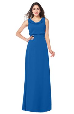 ColsBM Willow Royal Blue Classic A-line Jewel Sleeveless Zipper Draped Plus Size Bridesmaid Dresses