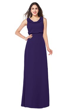 ColsBM Willow Royal Purple Classic A-line Jewel Sleeveless Zipper Draped Plus Size Bridesmaid Dresses