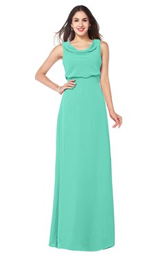 ColsBM Willow Seafoam Green Classic A-line Jewel Sleeveless Zipper Draped Plus Size Bridesmaid Dresses