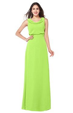 ColsBM Willow Sharp Green Classic A-line Jewel Sleeveless Zipper Draped Plus Size Bridesmaid Dresses