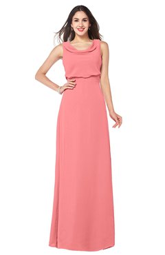 ColsBM Willow Shell Pink Classic A-line Jewel Sleeveless Zipper Draped Plus Size Bridesmaid Dresses