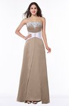 ColsBM Amalia Almondine Brown Modern A-line Strapless Zipper Floor Length Sash Plus Size Bridesmaid Dresses