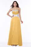 ColsBM Amalia Gold Modern A-line Strapless Zipper Floor Length Sash Plus Size Bridesmaid Dresses